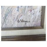 Framed Oil Painting (Wood Ducks)   By S. Winge – 23" x 19"