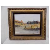 Framed Oil Painting (Old Barn)   By S. Winge – 28" x 24"