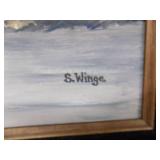 Framed Oil Painting (Old Barn)   By S. Winge – 28" x 24"