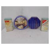 4 Vintage Tin Containers