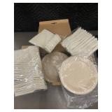 Nature 250Pcs Disposable Dinnerware Set - 50x9in Plates, 50x7in Plates, 50 Utensils