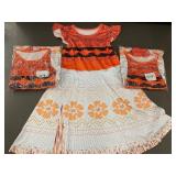 3 X Sukyfecde Princess Dress - Orange, Size 7-8