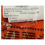 3 X Sukyfecde Princess Dress - Orange, Size 7-8
