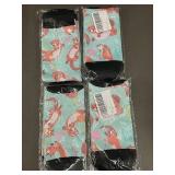Flamingo Print Turquoise Socks (Lot of 4)