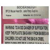 Pink Mouse Birthday Party Decorations Set - 10pc Balloons, 8pc Balloons & 40in Pink Number Banner