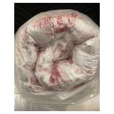 X00410ETER Pet Plush Fluffy Hooded Bed - Grey Gradient Pink, New