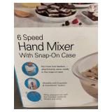 Hamilton Beach 6-Speed Hand Mixer with Snap-On Case - 250W, Beaters & Whisk Included