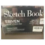 2 X EBIVEN Sketch Book Artist Studio Pad - 9 x 12 In, 100 Sheets, Premium Paper