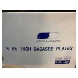 Joyful Ocean 165-Pieces 8.86-Inch Bagasse Plates