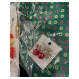 Fashion Jewelry Necklace & Earrings Set - Gold Tone with Red Beads (New)