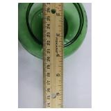 Emerald Green Glass Bottles with Cork Stoppers & Flower-Shaped Rosette Bowls