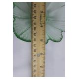 Emerald Green Glass Bottles with Cork Stoppers & Flower-Shaped Rosette Bowls