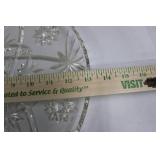 Crystal Starburst Cut-Glass Compote Bowl With Matching Plate ~10"