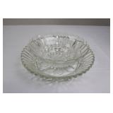 Crystal Cut Glass Bowl with Scalloped Edge - 10.5 in Diameter, Starburst Pattern