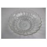 Crystal Cut Glass Bowl with Scalloped Edge - 10.5 in Diameter, Starburst Pattern
