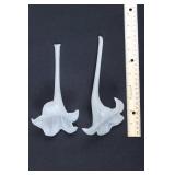 Milk Glass Flower Stem & Petal Bowl Set - Frosted White, 2 Tall Stems & 2 Bowls