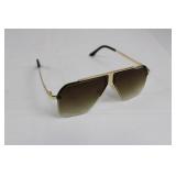 Gucci Gold-Tone Sunglasses - Gradient Brown Lenses - Made in Italy
