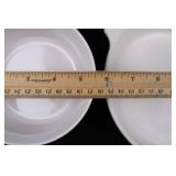 White Ceramic Bakeware Set - 2 Lidded Canisters, 2 Ramekins & 1 Casserole