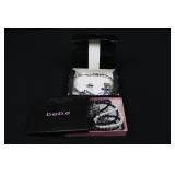 Bebe Pearl Cross Multi Necklace Set with Heart Earrings & Guess Choker