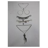 Bebe Chain Necklace & Charm Bracelets Set - Silver-Tone Jewelry