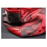 Coach Patchwork Signature Tote - Red Leather & Fabric Handbag