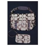 Coach Signature Canvas Tote Bag - Leather Trim & Matching Wallet & Dust Bag