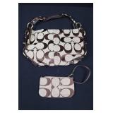 Coach Signature Canvas Tote Bag - Leather Trim & Matching Wallet & Dust Bag