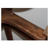 Antique Carved Oak Settee with Lyre Back and Scroll Arms - Hall Bench