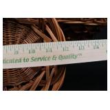 Wicker Basket Set - 3-Piece, Rectangular Hamper & 2 Round Baskets - Natural Rattan