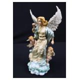 Angel Figurine with Cherubs on Cloud Base