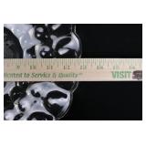 Clear Glass Plate - Pear Motif, Scalloped Edge Dessert/Display Plate 13"