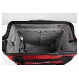 Husky Rolling Tool Bag with Telescoping Handle - Red/Black, Exterior Pockets, Padded Interior ~16" x 16"