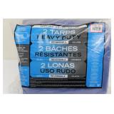 2-Pack Heavy Duty Tarps - Blue & Silver Reversible, 12 ft x 16 ft (3.6 m x 4.8 m)