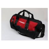 HUSKY Red/Black Tool Bag with Exterior Pockets and Shoulder Strap approx 20 in L x 9 in W x 9 in H