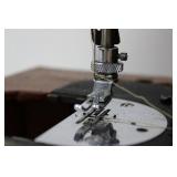 White Rotary Sewing Machine - Vintage Portable with Case & Foot Pedal
