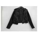 bebe Leather Jacket (M) & Kardashians by bebe Leather Shorts (Size 4) - Black