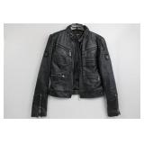 bebe Leather Jacket (M) & Kardashians by bebe Leather Shorts (Size 4) - Black