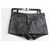bebe Leather Jacket (M) & Kardashians by bebe Leather Shorts (Size 4) - Black