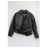 Wilsons Leather Moto Jacket - Black Real Leather, Size S, Zipper Pockets & Belt