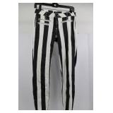 BeBe Striped Pants - Black & White Vertical Stripes, Size M