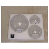 NEW EVERGREEN LED GLASS SPHERES 3PK