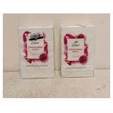 (2) NEW DOVE FROSTED PLUM BERRY BAR SOAP 4PK