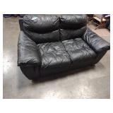 black leather sofa