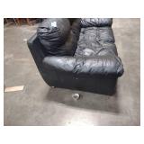black leather sofa