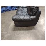 black leather sofa