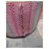 Striped round ottoman