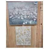 2 paint on print on canvas