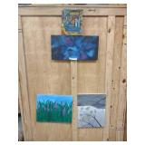 hand painted on canvas