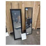 2 door mount mirrors, one is a Jewlery Cabinet, small quote picture frame