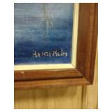 ducks landing painting